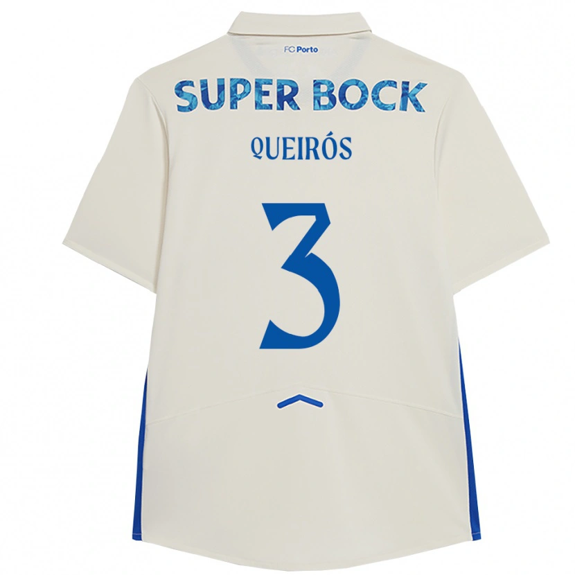 DanxenメンズMariana Queirós#3ホワイト ブルーサードユニフォームシャツ2025/26ジャージーユニフォーム