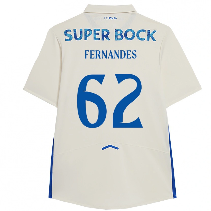 Danxenメンズロドリゴ・フェルナンデス#62ホワイト ブルーサードユニフォームシャツ2025/26ジャージーユニフォーム