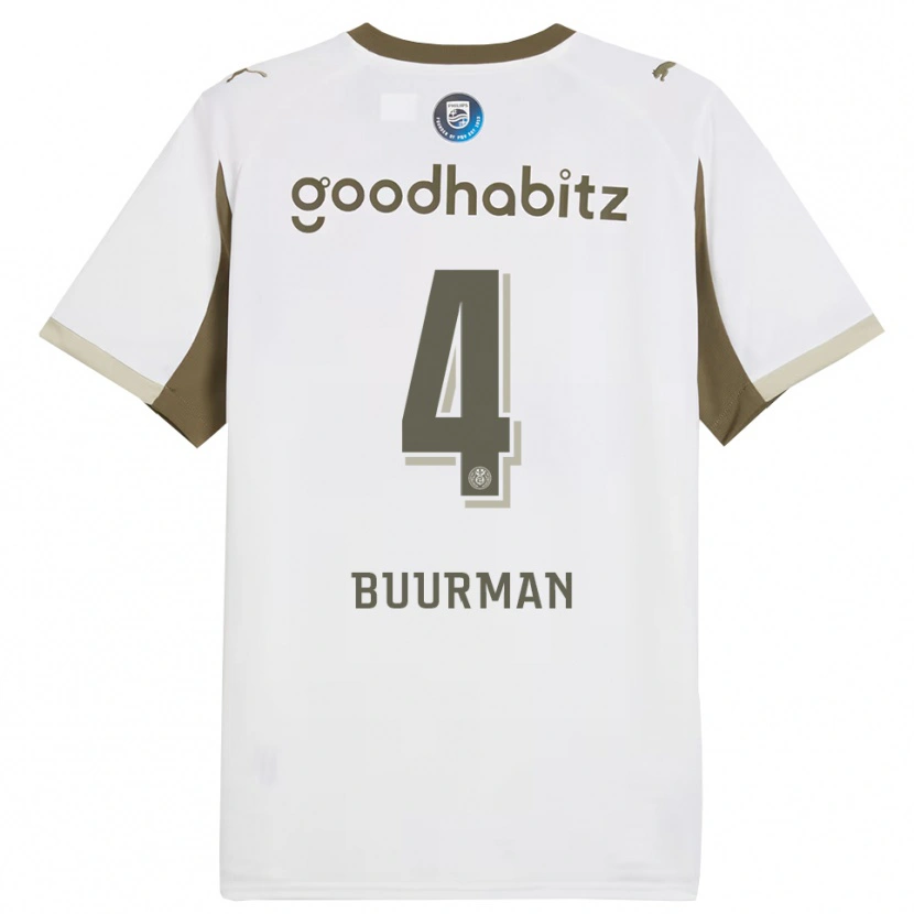 DanxenメンズVeerle Buurman#4ホワイト グレーサードユニフォームシャツ2025/26ジャージーユニフォーム