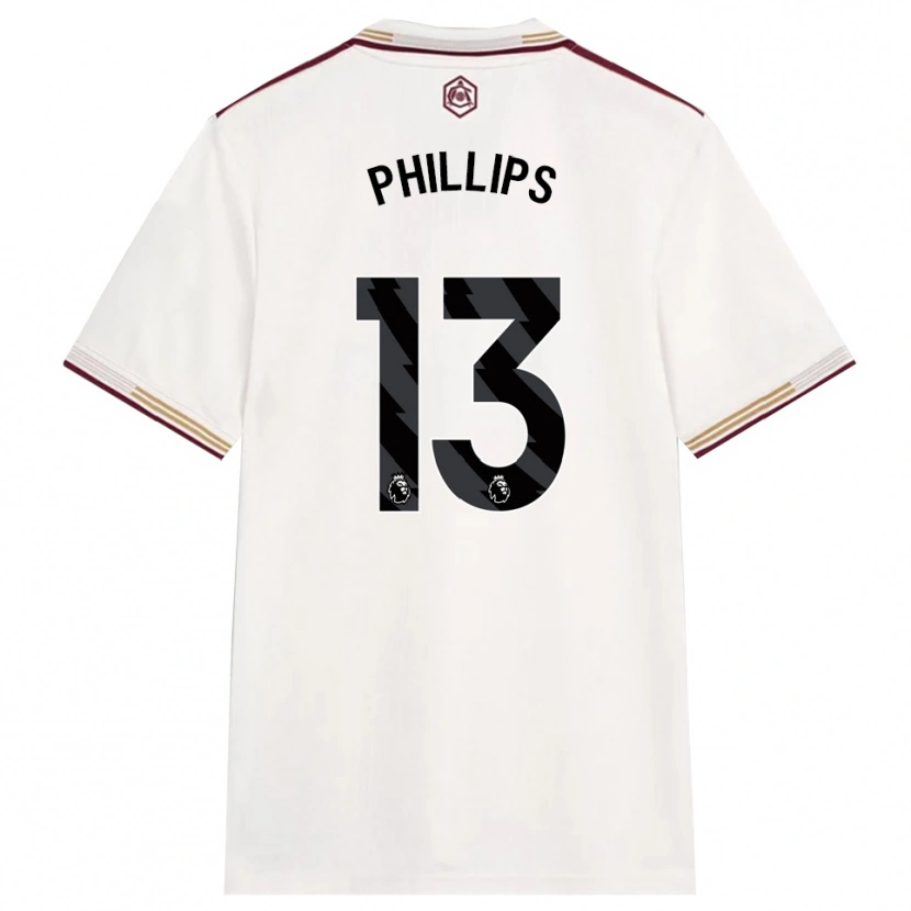 DanxenメンズCharlie Phillips#13オフホワイト バーガンディサードユニフォームシャツ2025/26ジャージーユニフォーム