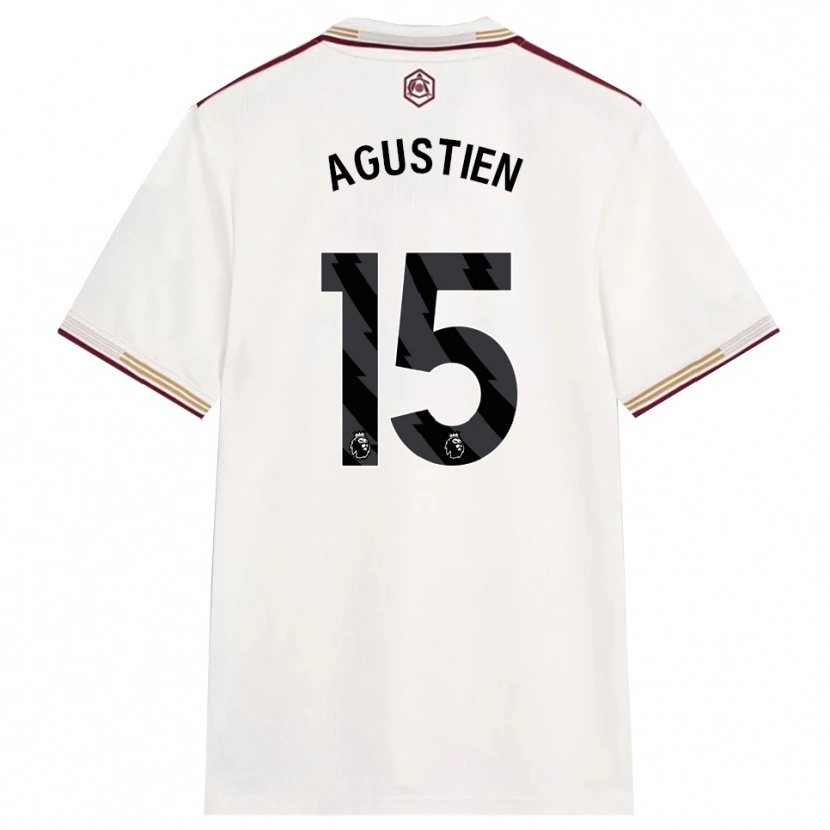 DanxenメンズDemiane Agustien#15オフホワイト バーガンディサードユニフォームシャツ2025/26ジャージーユニフォーム