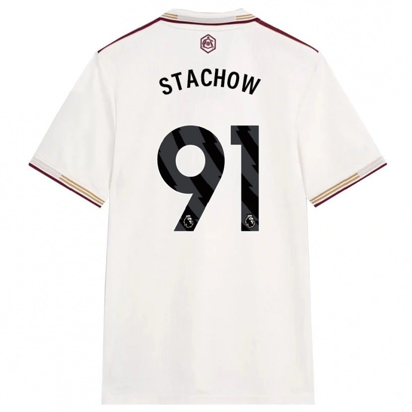 DanxenメンズPatrick Stachow#91オフホワイト バーガンディサードユニフォームシャツ2025/26ジャージーユニフォーム