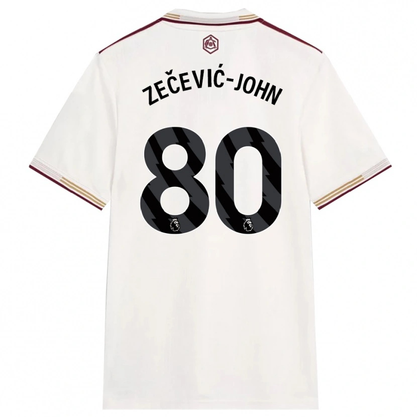 DanxenメンズLouis Zečević-John#80オフホワイト バーガンディサードユニフォームシャツ2025/26ジャージーユニフォーム