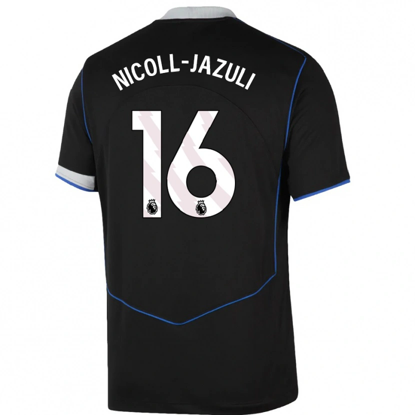 DanxenメンズMahdi Nicoll-Jazuli#16ブラック ブルー シルバーサードユニフォームシャツ2025/26ジャージーユニフォーム