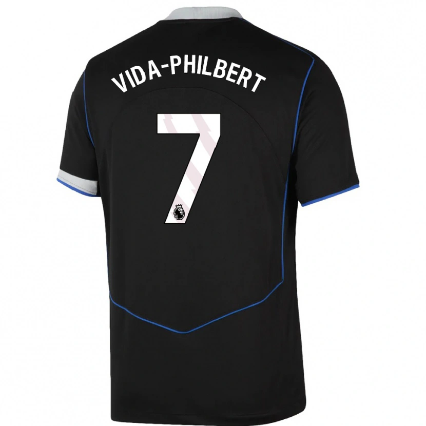 DanxenメンズJoel Philbert#7ブラック ブルー シルバーサードユニフォームシャツ2025/26ジャージーユニフォーム
