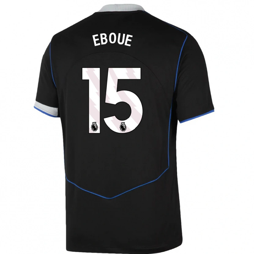 DanxenメンズMathis Eboué#15ブラック ブルー シルバーサードユニフォームシャツ2025/26ジャージーユニフォーム