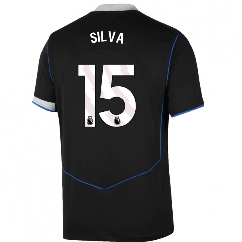 DanxenメンズIsaac Silva#15ブラック ブルー シルバーサードユニフォームシャツ2025/26ジャージーユニフォーム