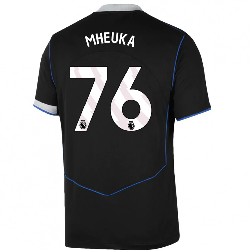 DanxenメンズShumaira Mheuka#76ブラック ブルー シルバーサードユニフォームシャツ2025/26ジャージーユニフォーム