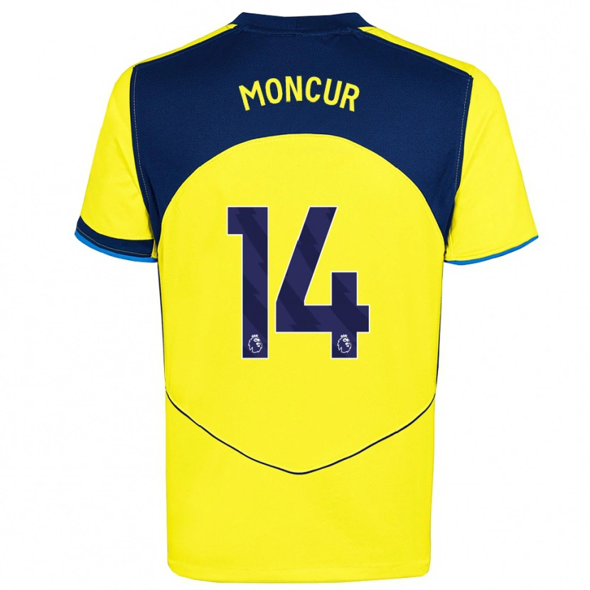DanxenメンズRonny Moncur#14イエロー ネイビーサードユニフォームシャツ2025/26ジャージーユニフォーム