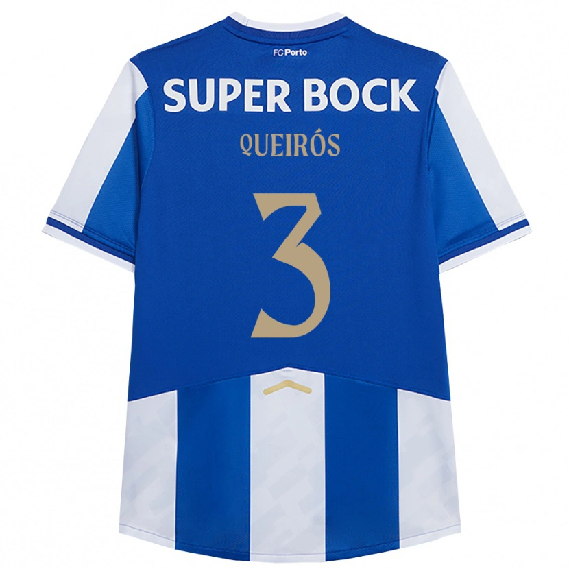 DanxenレディースMariana Queirós#3ブルー ホワイトホームシャツ2025/26ジャージーユニフォーム