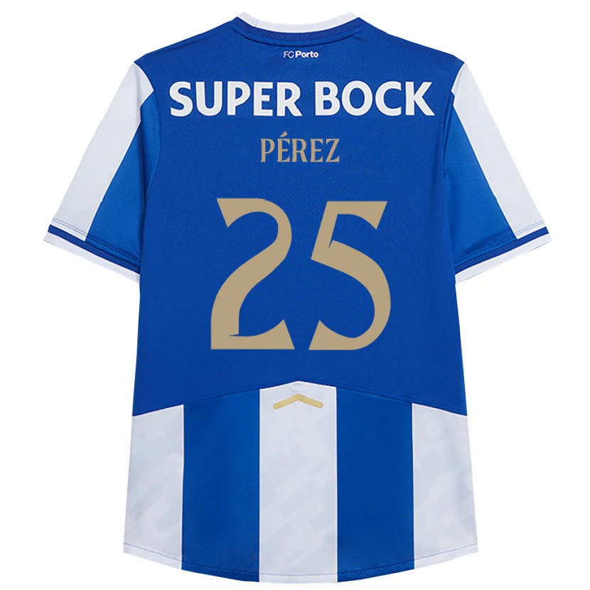 DanxenレディースTomás Pérez#25ブルー ホワイトホームシャツ2025/26ジャージーユニフォーム