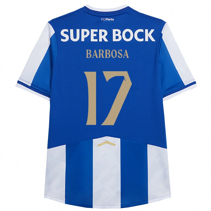 DanxenレディースRúben Barbosa#17ブルー ホワイトホームシャツ2025/26ジャージーユニフォーム