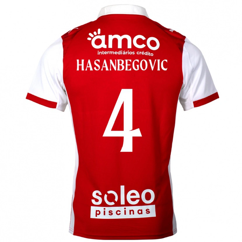 DanxenレディースMelisa Hasanbegović#4レッド ホワイトホームシャツ2025/26ジャージーユニフォーム