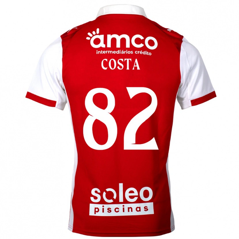 DanxenレディースGui Costa#82レッド ホワイトホームシャツ2025/26ジャージーユニフォーム