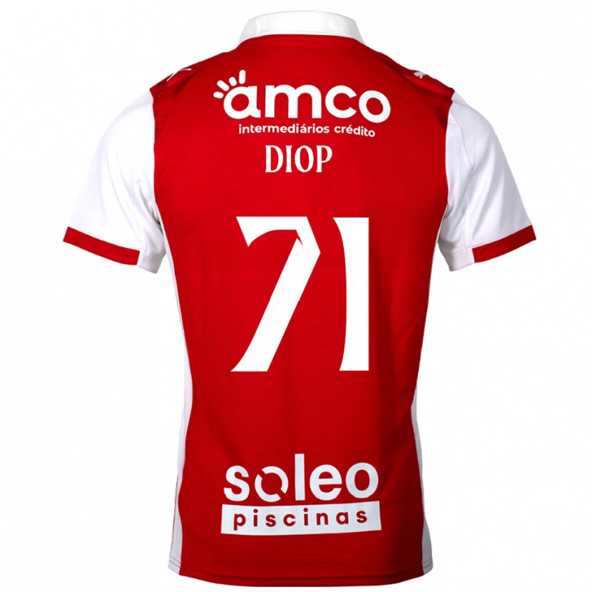 DanxenレディースMamadou Diop#71レッド ホワイトホームシャツ2025/26ジャージーユニフォーム