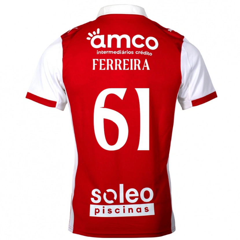 DanxenレディースTiago Ferreira#61レッド ホワイトホームシャツ2025/26ジャージーユニフォーム