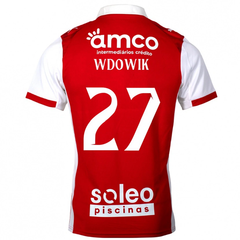 DanxenレディースBartlomiej Wdowik#27レッド ホワイトホームシャツ2025/26ジャージーユニフォーム
