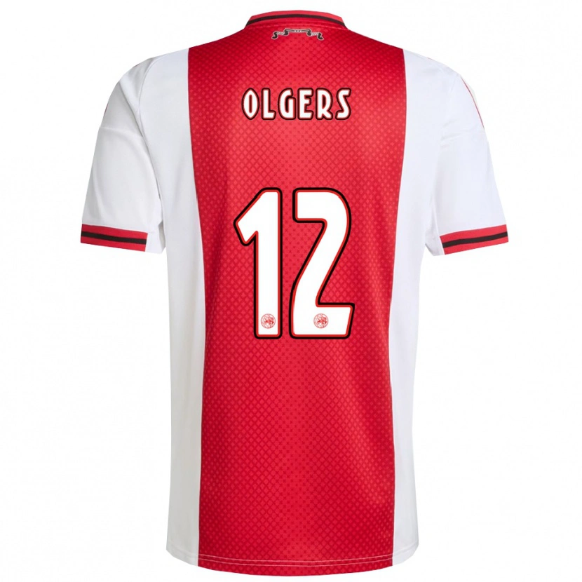 DanxenレディースGuus Olgers#12レッド ホワイトホームシャツ2025/26ジャージーユニフォーム