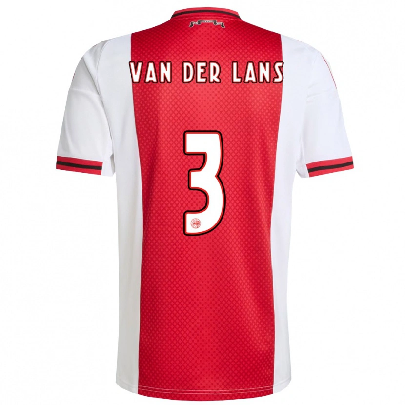 DanxenレディースMylo Van Der Lans#3レッド ホワイトホームシャツ2025/26ジャージーユニフォーム