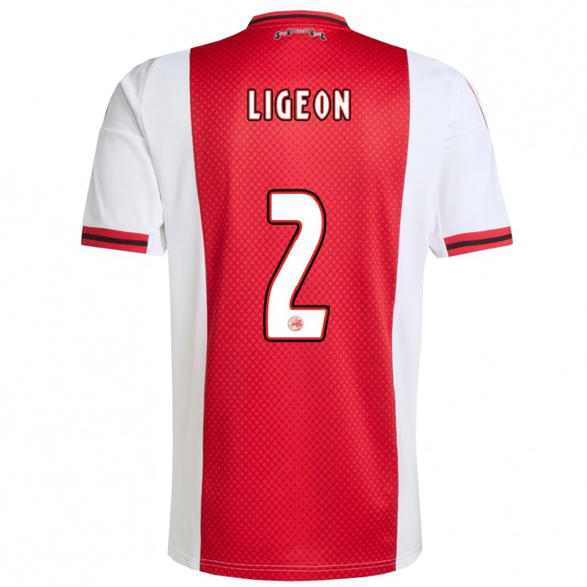 DanxenレディースRuben Ligeon#2レッド ホワイトホームシャツ2025/26ジャージーユニフォーム