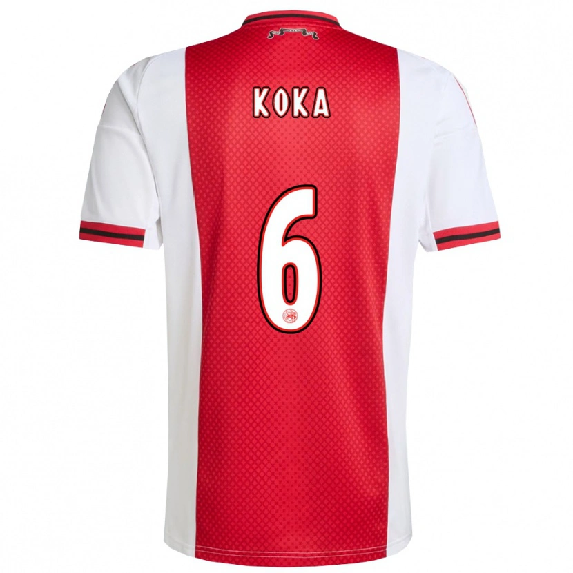 DanxenレディースNnamdi Koka#6レッド ホワイトホームシャツ2025/26ジャージーユニフォーム