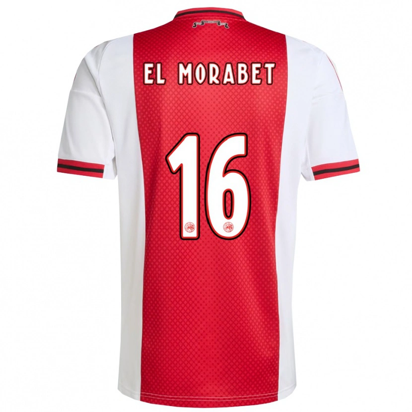 DanxenレディースYounes El Morabet#16レッド ホワイトホームシャツ2025/26ジャージーユニフォーム