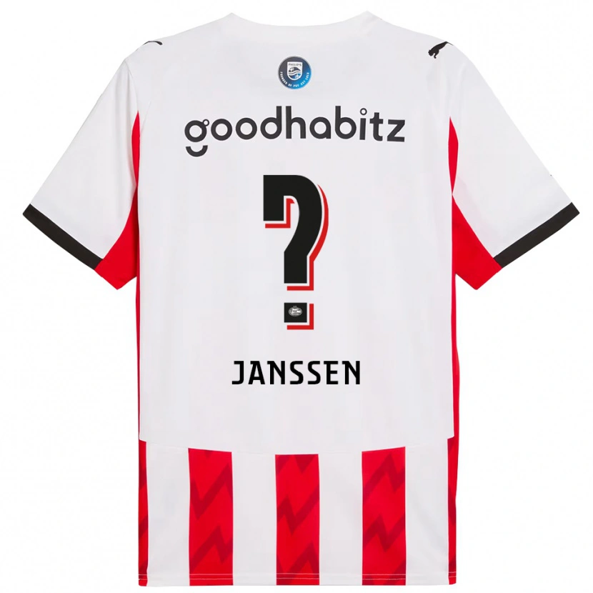 DanxenレディースNiek Janssen#0レッド ホワイトホームシャツ2025/26ジャージーユニフォーム