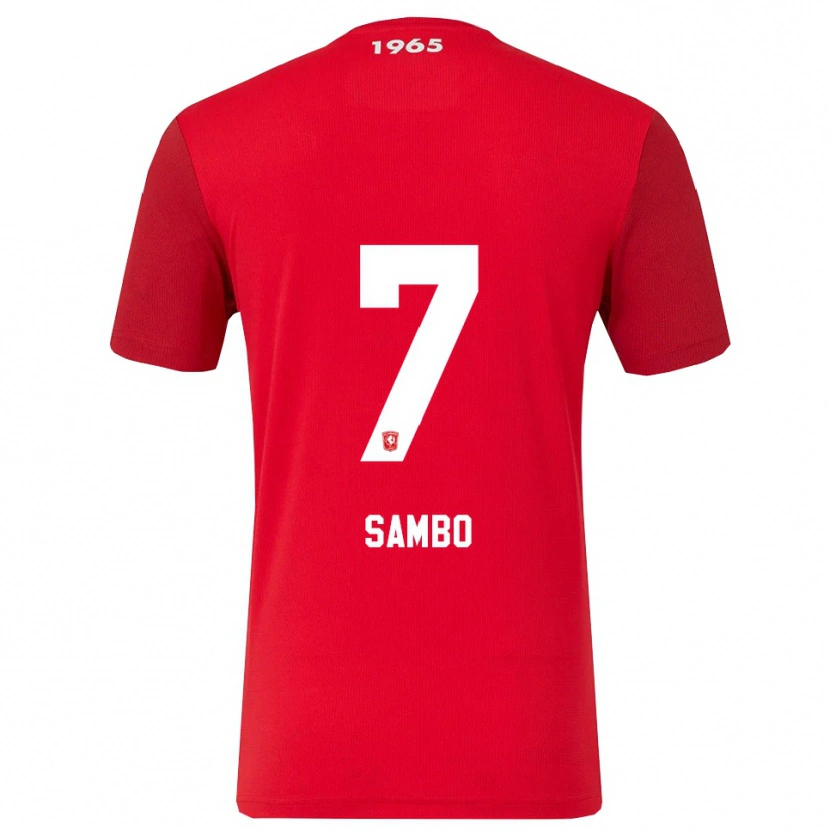 DanxenレディースGiandro Sambo#7レッド ホワイトホームシャツ2025/26ジャージーユニフォーム