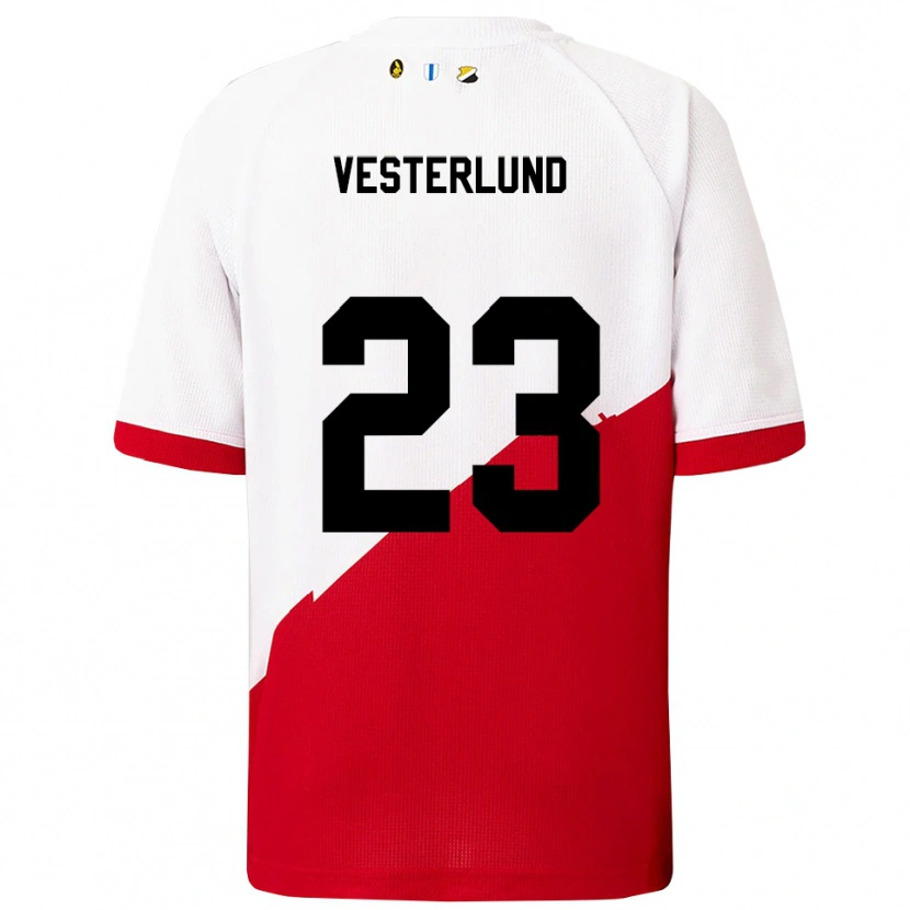 DanxenレディースNiklas Vesterlund#23ホワイト レッドホームシャツ2025/26ジャージーユニフォーム