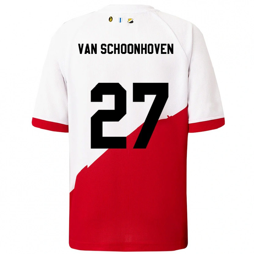 DanxenレディースNurija Van Schoonhoven#27ホワイト レッドホームシャツ2025/26ジャージーユニフォーム