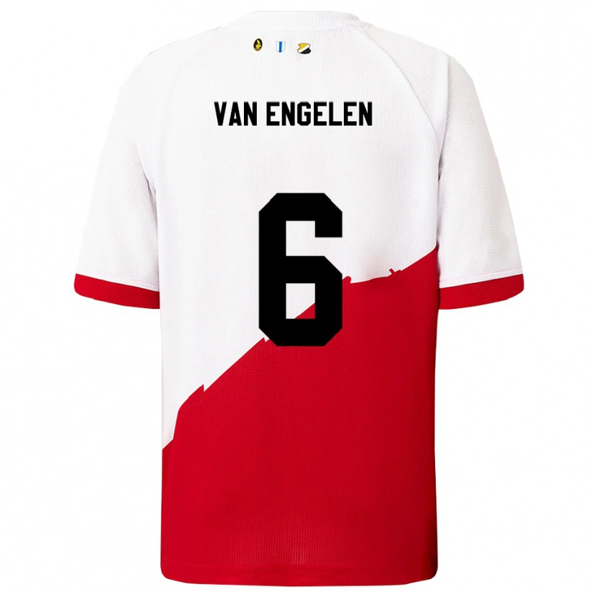 DanxenレディースMats Van Engelen#6ホワイト レッドホームシャツ2025/26ジャージーユニフォーム