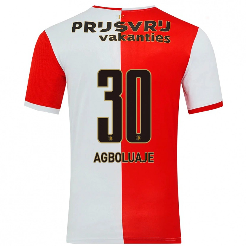 DanxenレディースHakeem Agboluaje#30レッド ホワイトホームシャツ2025/26ジャージーユニフォーム