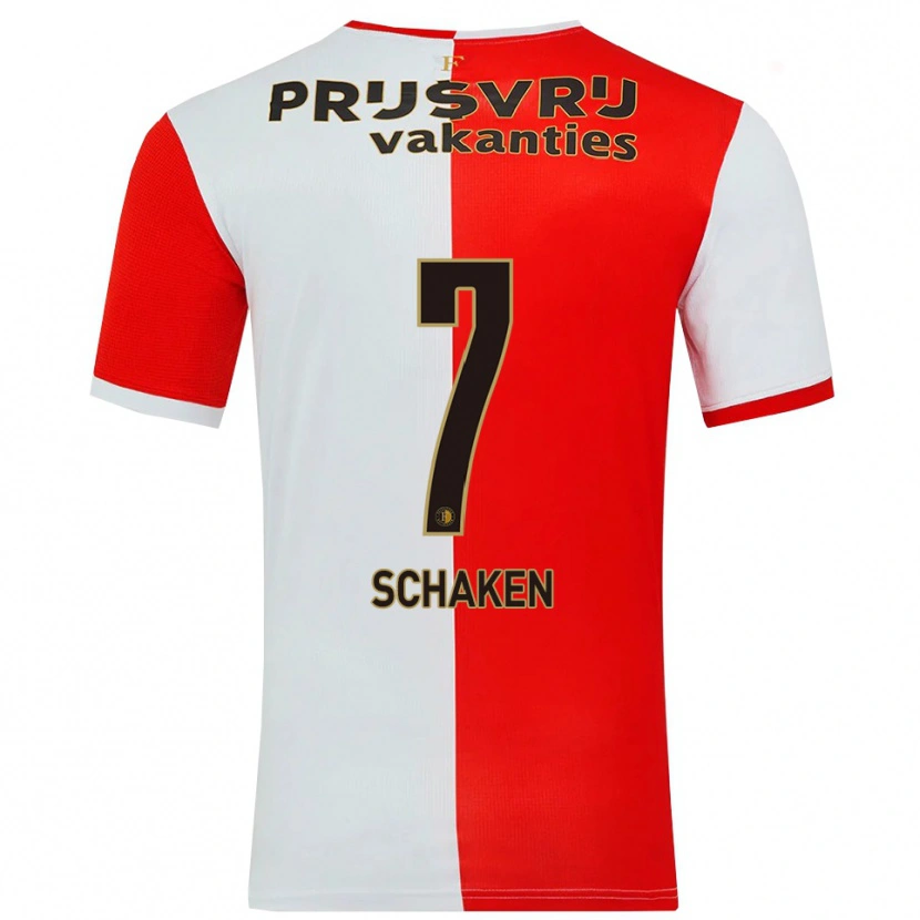 DanxenレディースJerayno Schaken#7レッド ホワイトホームシャツ2025/26ジャージーユニフォーム