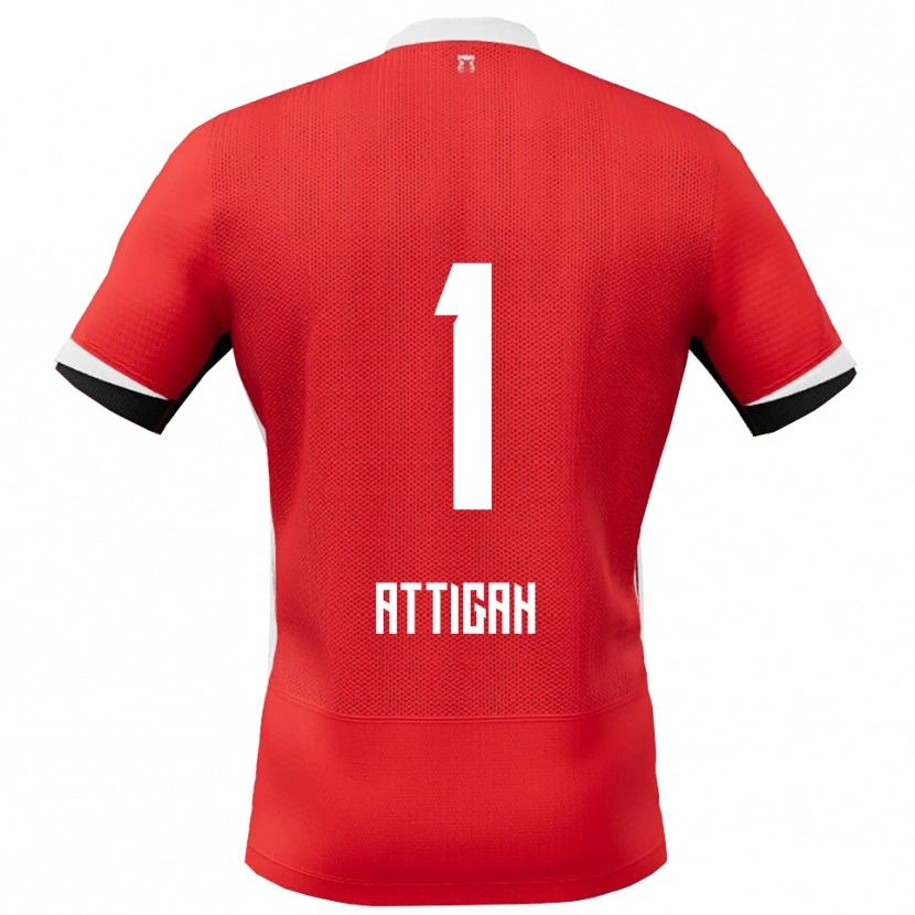 DanxenレディースQuenten Attigah#1レッド ホワイトホームシャツ2025/26ジャージーユニフォーム