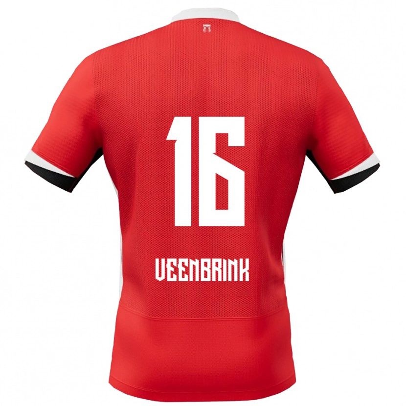 DanxenレディースJayden Veenbrink#16レッド ホワイトホームシャツ2025/26ジャージーユニフォーム