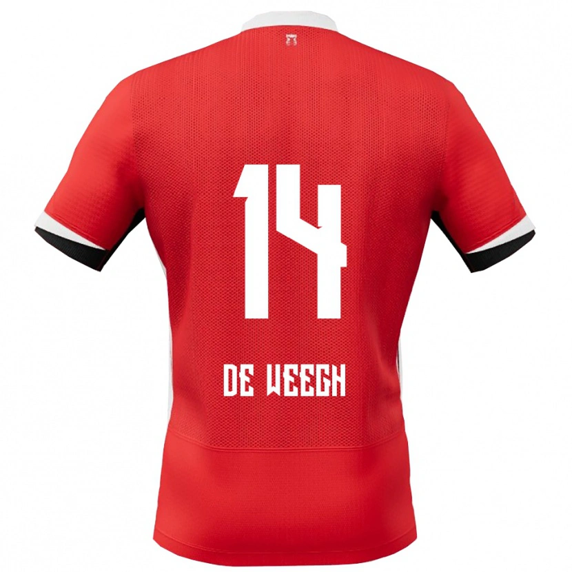 DanxenレディースBo Op De Weegh#14レッド ホワイトホームシャツ2025/26ジャージーユニフォーム