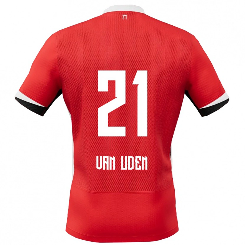 DanxenレディースJasmijn Van Uden#21レッド ホワイトホームシャツ2025/26ジャージーユニフォーム