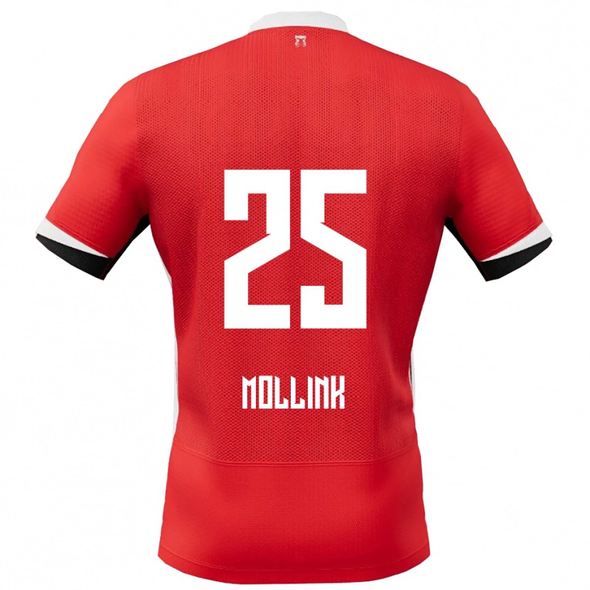 DanxenレディースYaël Mollink#25レッド ホワイトホームシャツ2025/26ジャージーユニフォーム