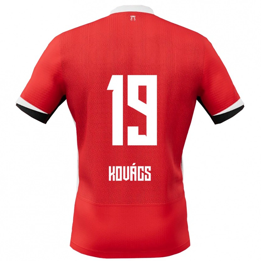 DanxenレディースBendegúz Kovács#19レッド ホワイトホームシャツ2025/26ジャージーユニフォーム