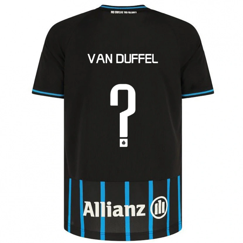 DanxenレディースCéderick Van Duffel#0ブラック ブルーホームシャツ2025/26ジャージーユニフォーム