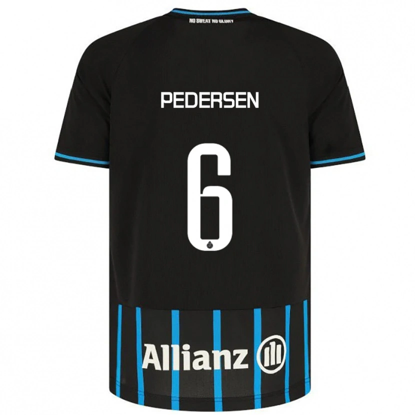 DanxenレディースLara Pedersen#6ブラック ブルーホームシャツ2025/26ジャージーユニフォーム