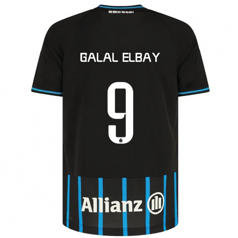 DanxenレディースMohamed Galal Elbay#9ブラック ブルーホームシャツ2025/26ジャージーユニフォーム