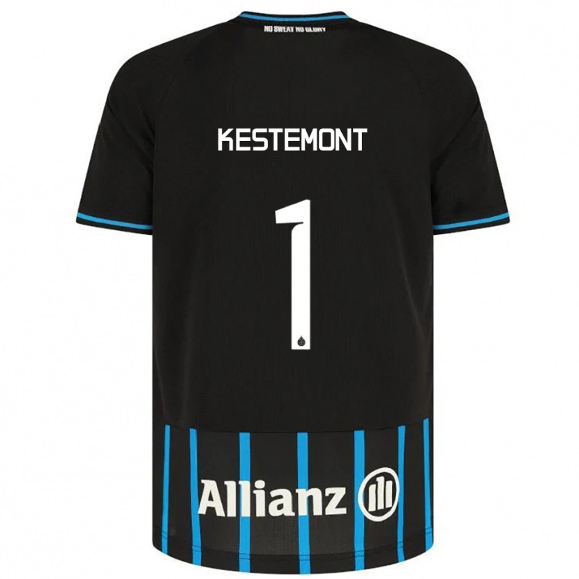 DanxenレディースThibeau Kestemont#1ブラック ブルーホームシャツ2025/26ジャージーユニフォーム