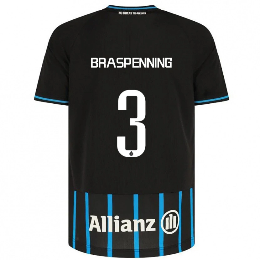 DanxenレディースDaan Braspenning#3ブラック ブルーホームシャツ2025/26ジャージーユニフォーム