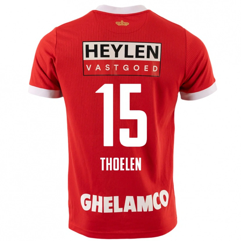 DanxenレディースYannick Thoelen#15レッド ホワイトホームシャツ2025/26ジャージーユニフォーム