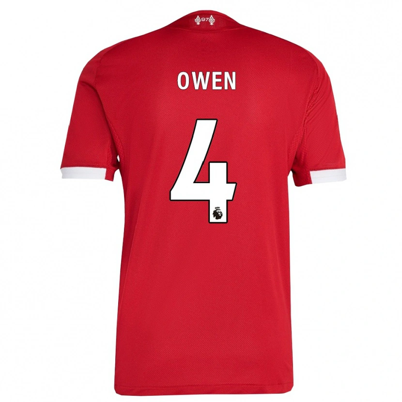 DanxenレディースHarvey Owen#4レッド ホワイトホームシャツ2025/26ジャージーユニフォーム