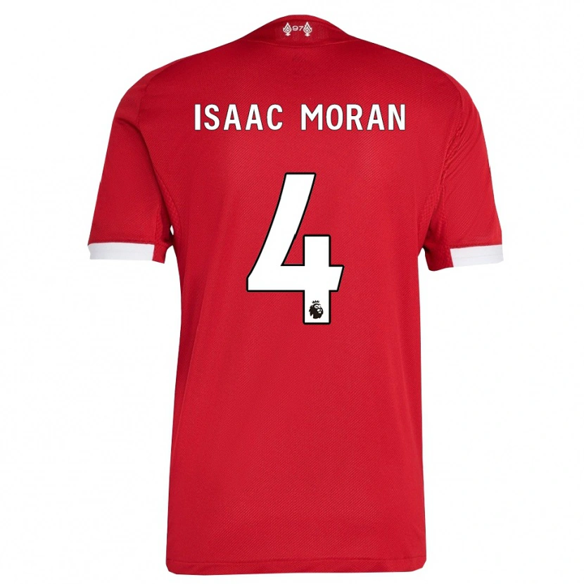 DanxenレディースIsaac Moran#4レッド ホワイトホームシャツ2025/26ジャージーユニフォーム