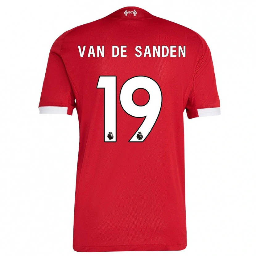 Danxenレディースシャニセ・ファンデサンデン#19レッド ホワイトホームシャツ2025/26ジャージーユニフォーム