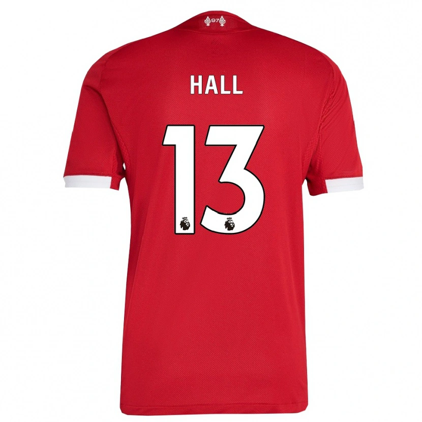 DanxenレディースBailey Hall#13レッド ホワイトホームシャツ2025/26ジャージーユニフォーム