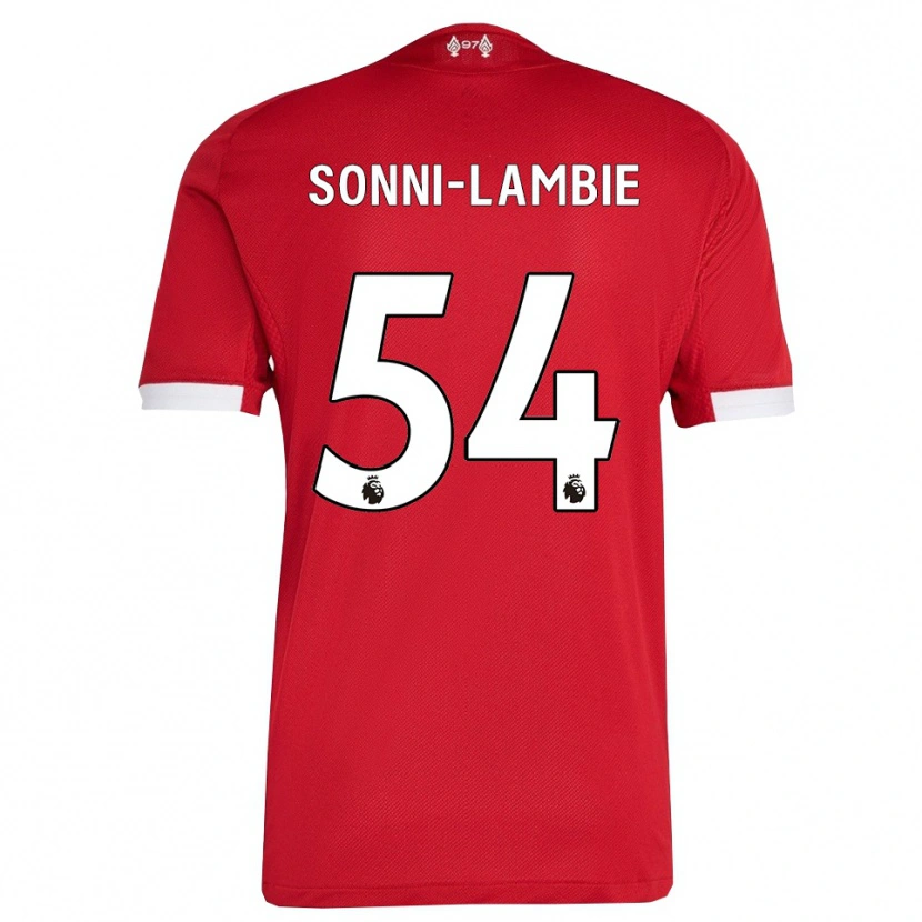 DanxenレディースJoshua Sonni-Lambie#54レッド ホワイトホームシャツ2025/26ジャージーユニフォーム